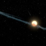 Illustration d'un hypothétique anneau irrégulier de poussière en orbite autour du KIC 8462852,